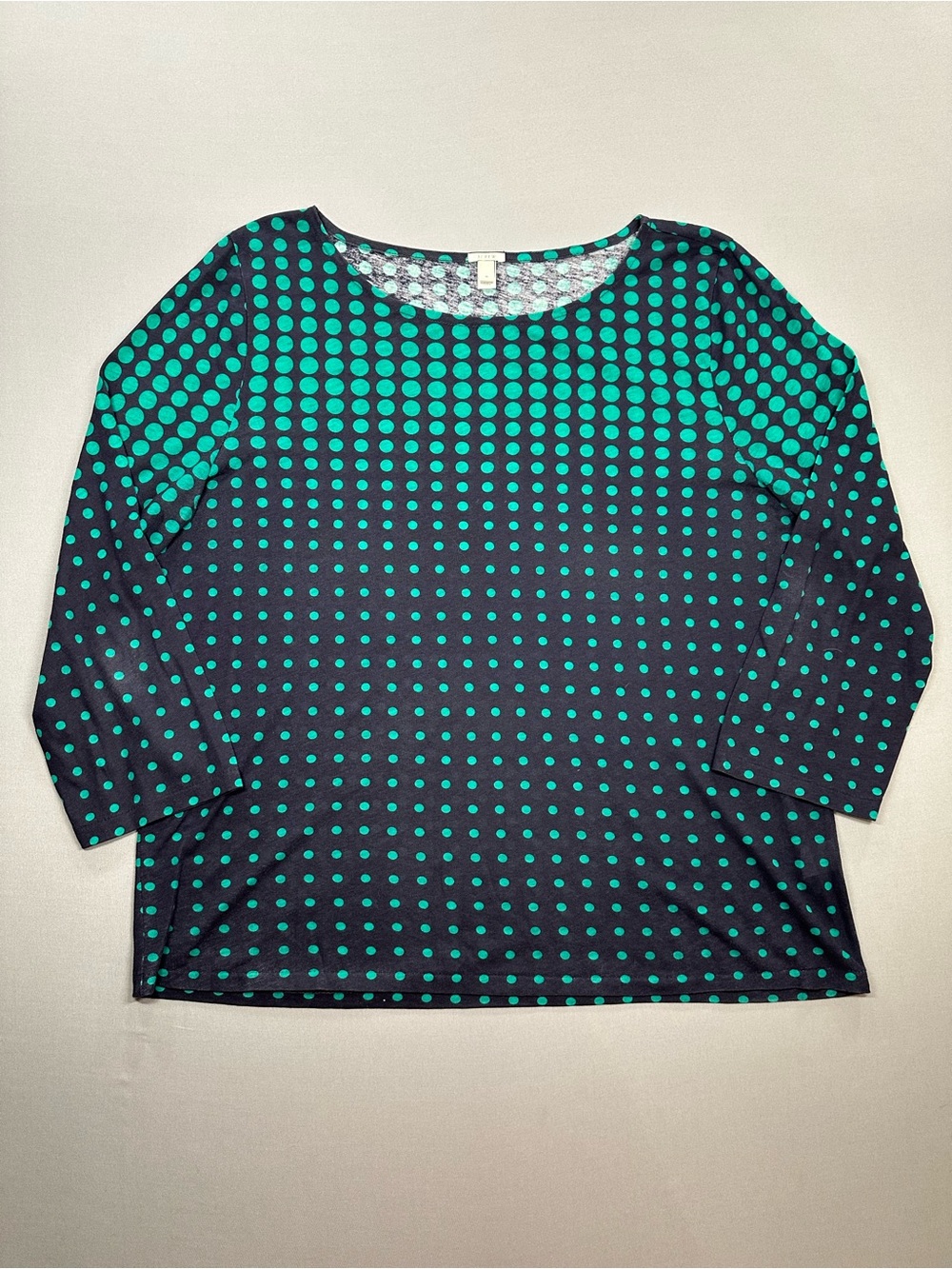 J Crew Polka-Dot Lightweight 3/4 Sleeve Shirt - Womens XL